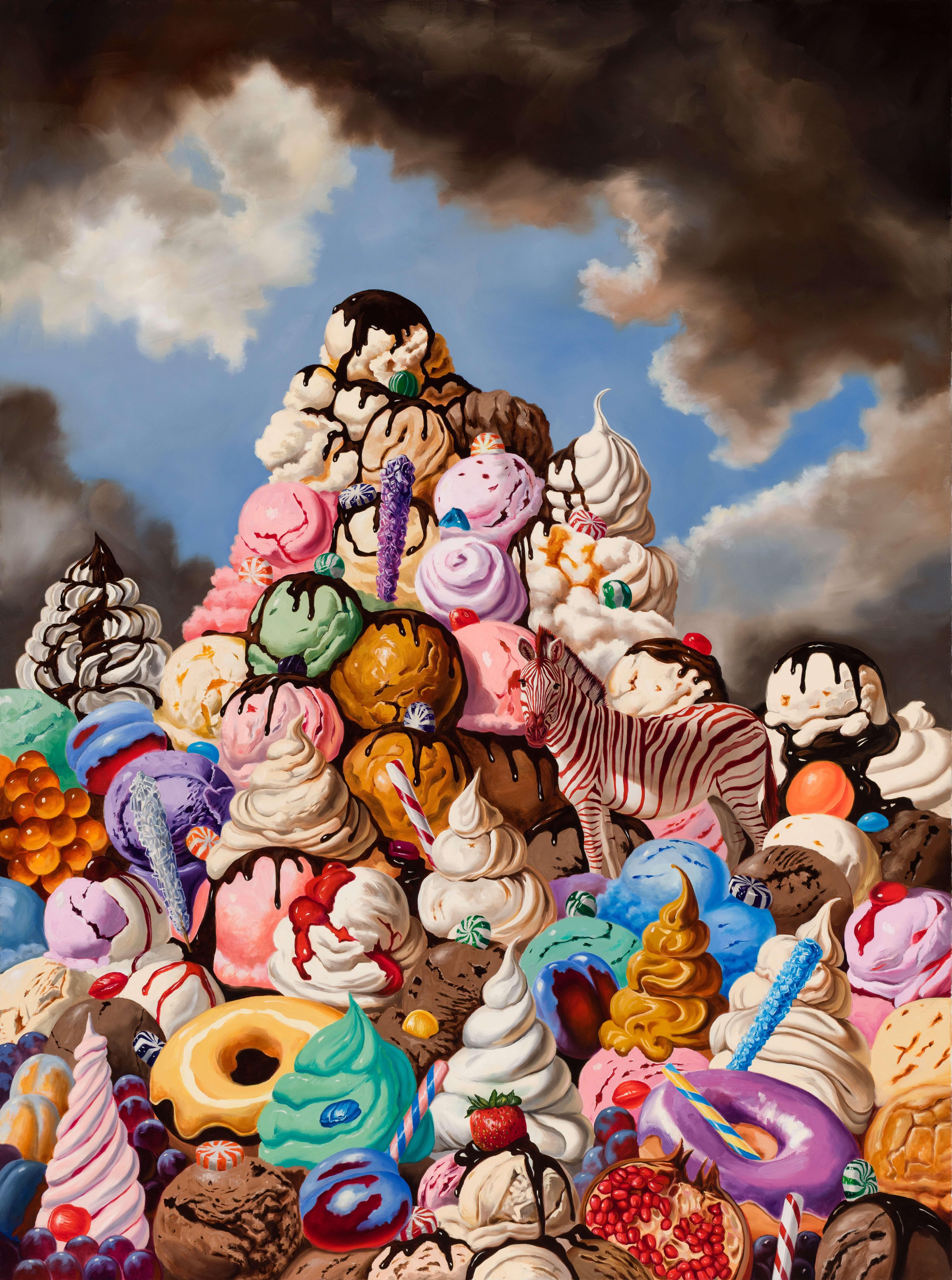 "The Queen of Ice Cream" (2025) Original Surrealist Still-Life Oil Painting