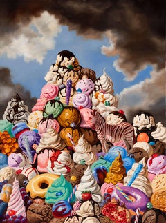 "La reine des glaces" (2025) Peinture à l'huile surréaliste originale de nature morte