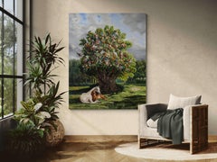 "Yggdrasil" (2025) Paysage surréaliste original et nature morte, peinture à l'huile