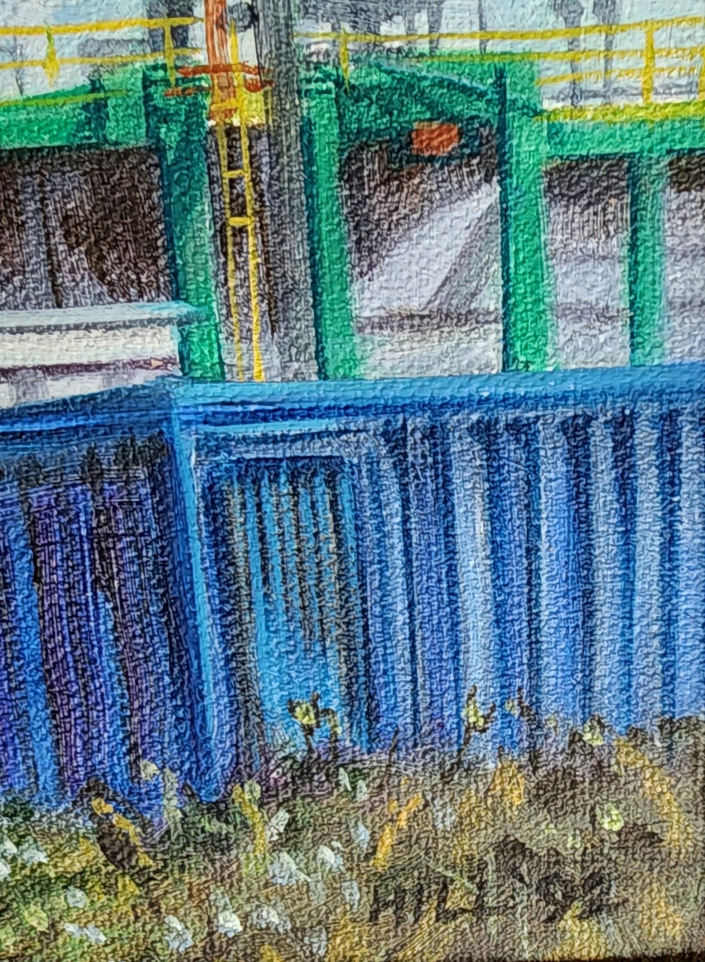 Estudio de La chimenea verde al óleo, Pintura impresionista americana al óleo sobre lienzo - Landscape Painting Marrón de Robin Hill