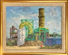 Studio del camino verde Olio, Pittura impressionista americana Olio su tela