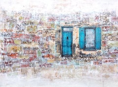 Blue Door, Mixed Media on Canvas