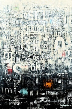 City Life, Mixed Media on Wood Panel
