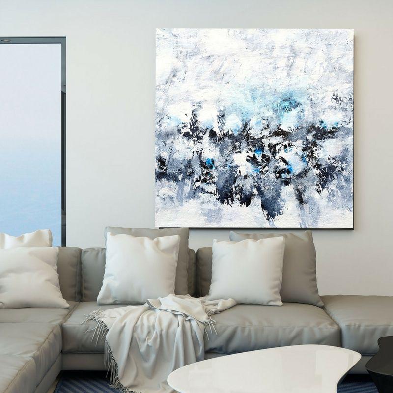 Diamond Blue, tecnica mista su tela - Mixed Media Art Contemporaneo di Robin Jorgensen