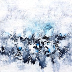 Bleu diamant, technique mixte sur toile