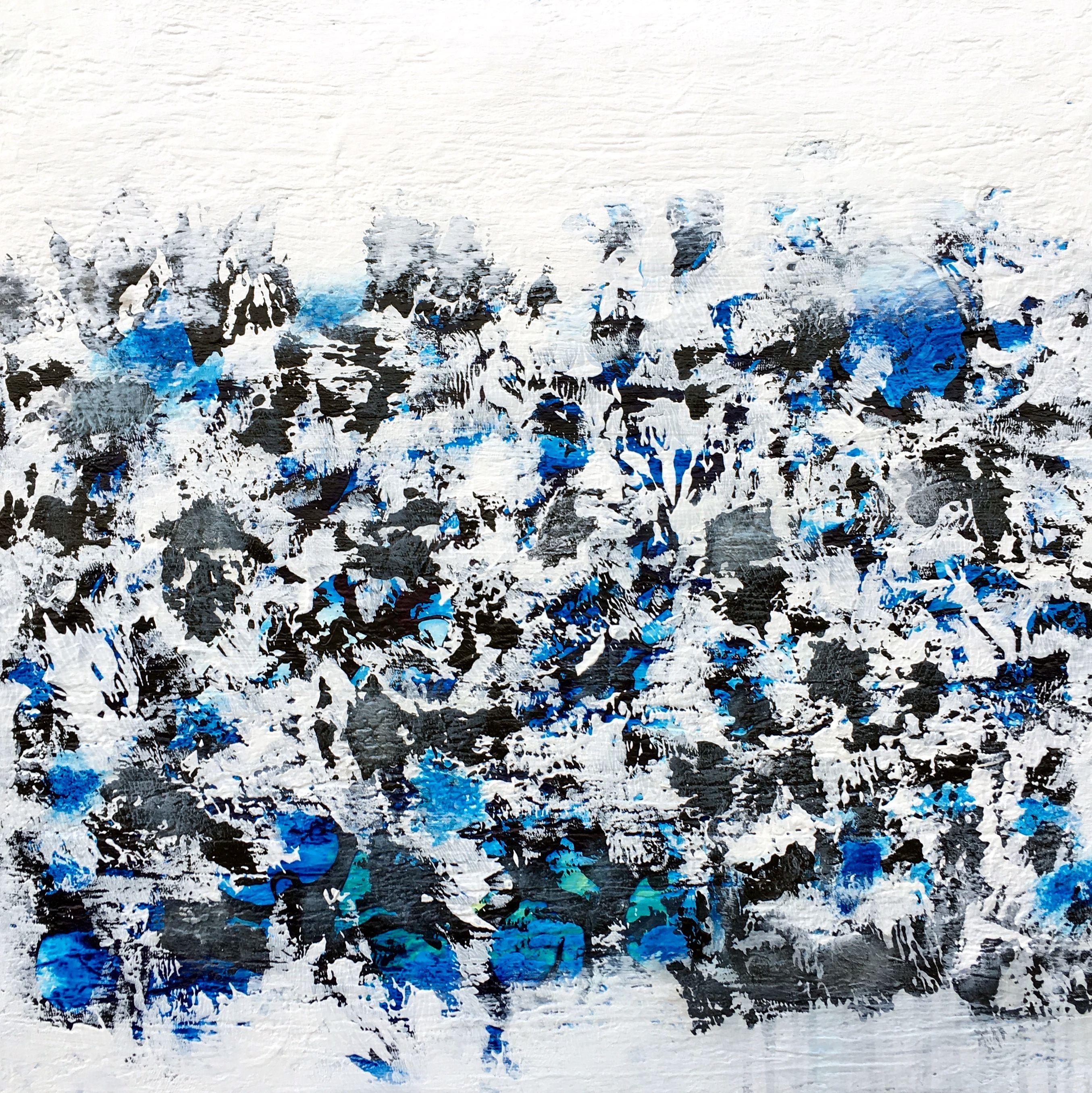 Blu smeraldo, tecnica mista su tela - Mixed Media Art di Robin Jorgensen
