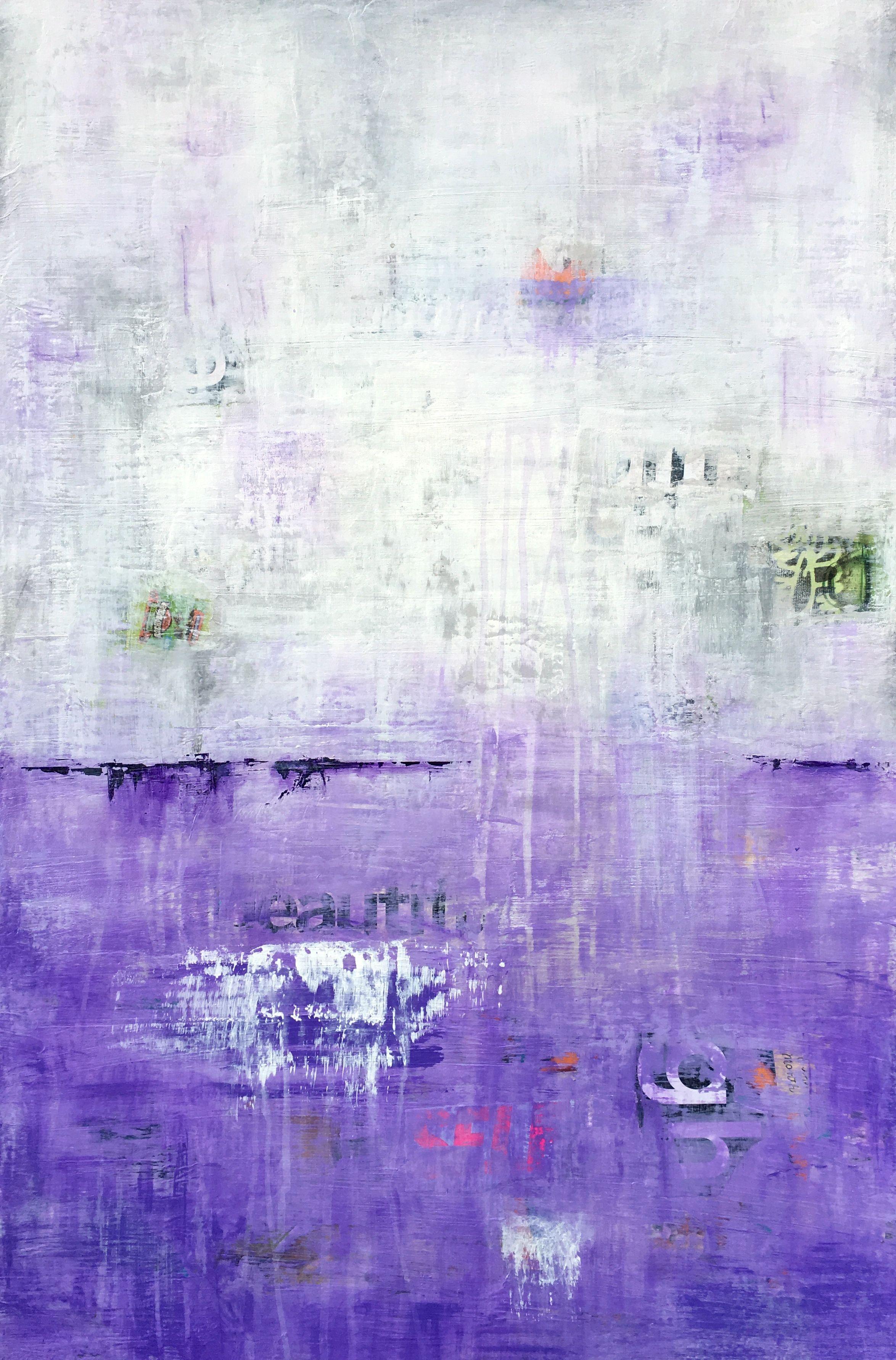 Purple Dawn, tecnica mista su tela - Mixed Media Art di Robin Jorgensen