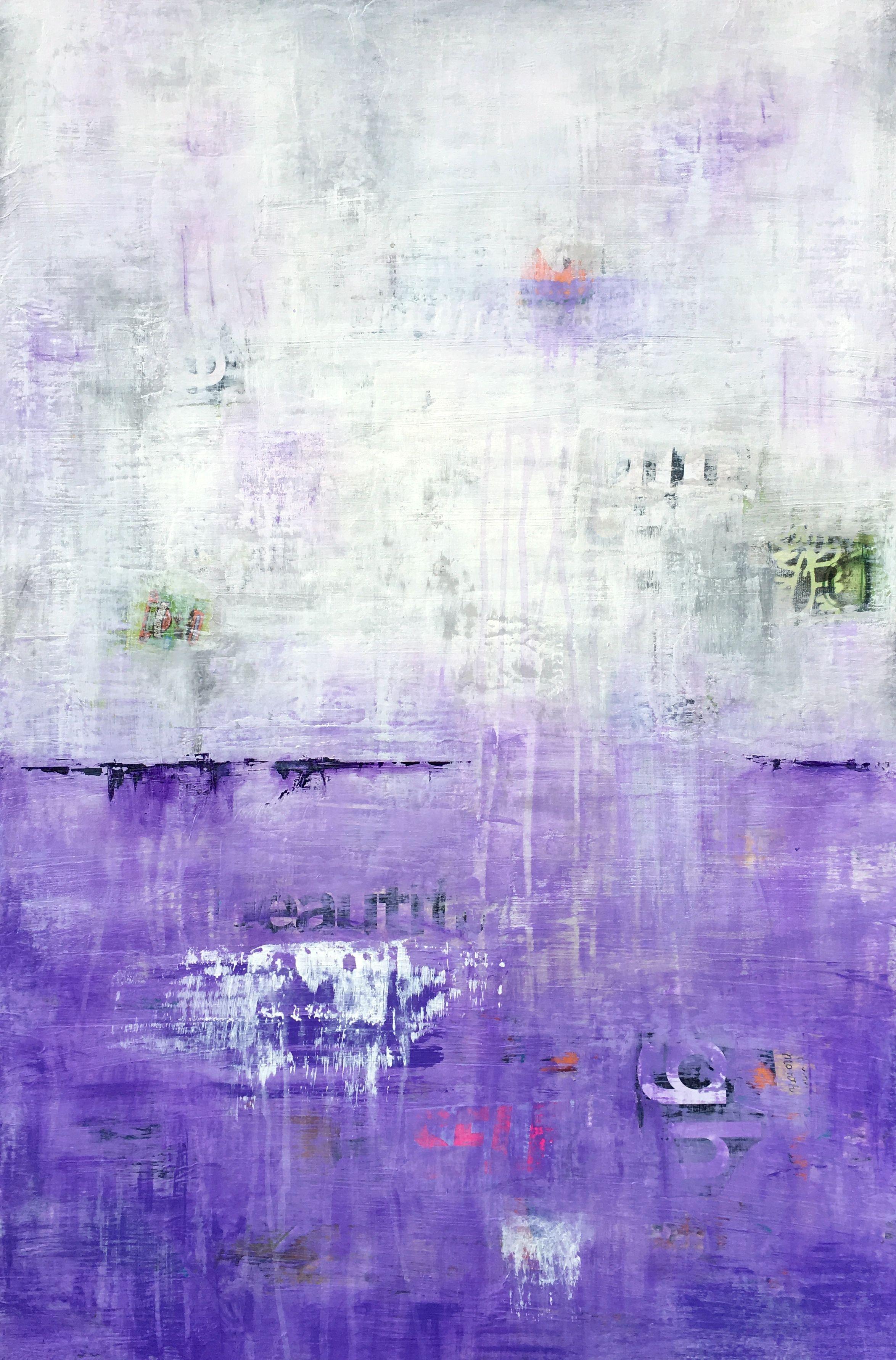 Purple Dawn, Mixed Media on Canvas