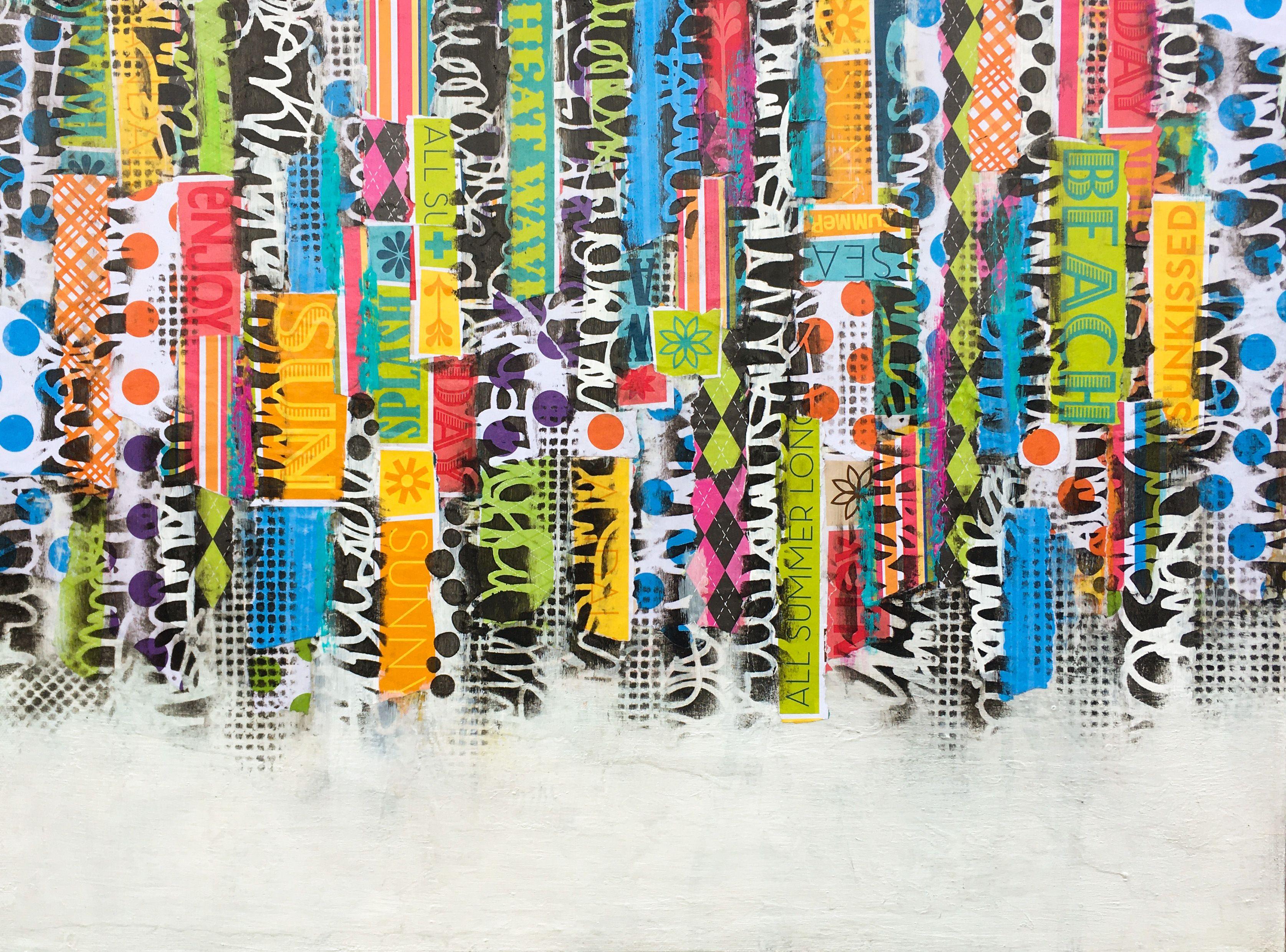 Divertimento estivo, tecnica mista su tela - Mixed Media Art di Robin Jorgensen