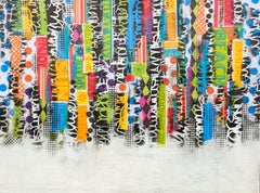 Fun d'été, techniques mixtes sur toile