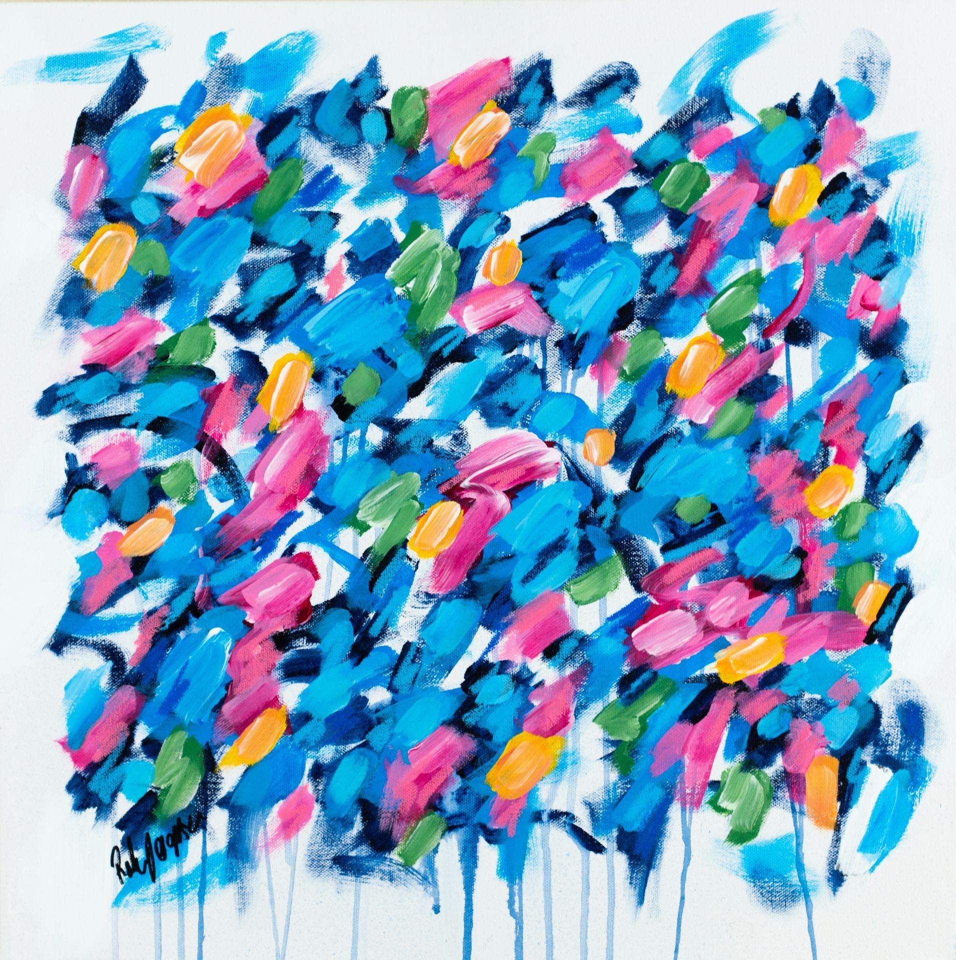 Robin Jorgensen Abstract Painting - Blue Crush, Painting, Acrylic on Canvas