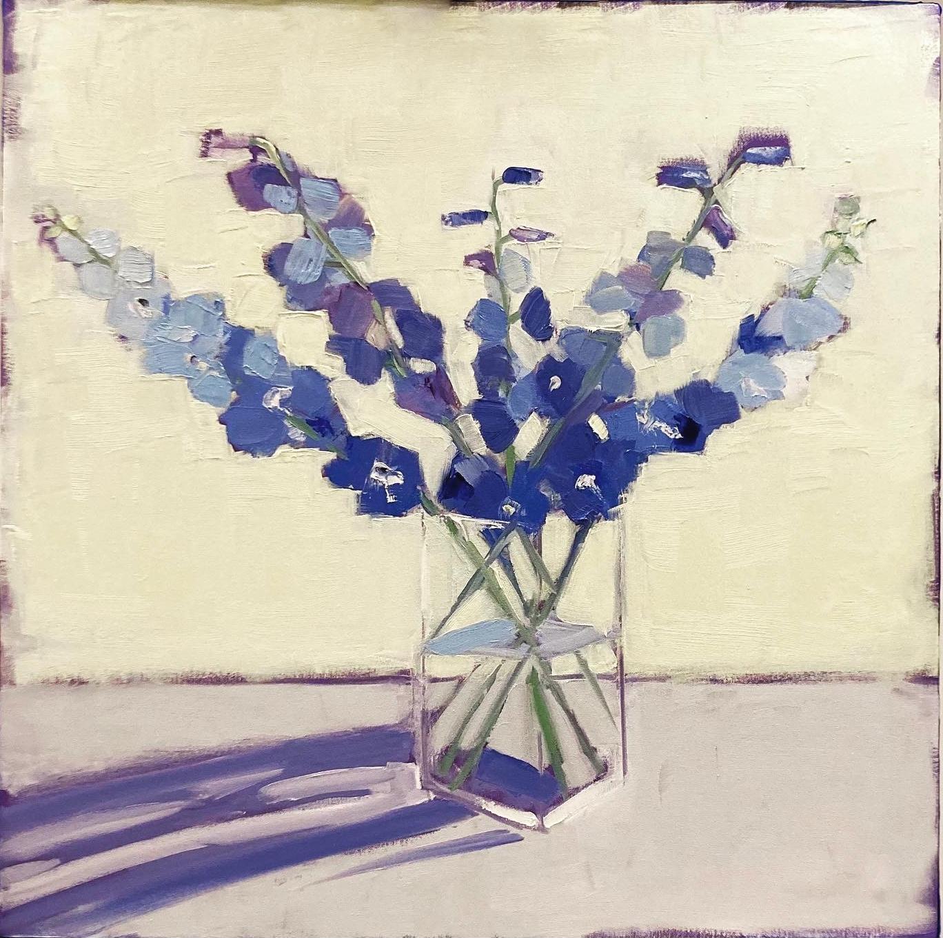 Purple Flowers - Painting by Robin Koffler