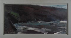 "Cornish Cove" Large Abstract Oil Painting, Framed