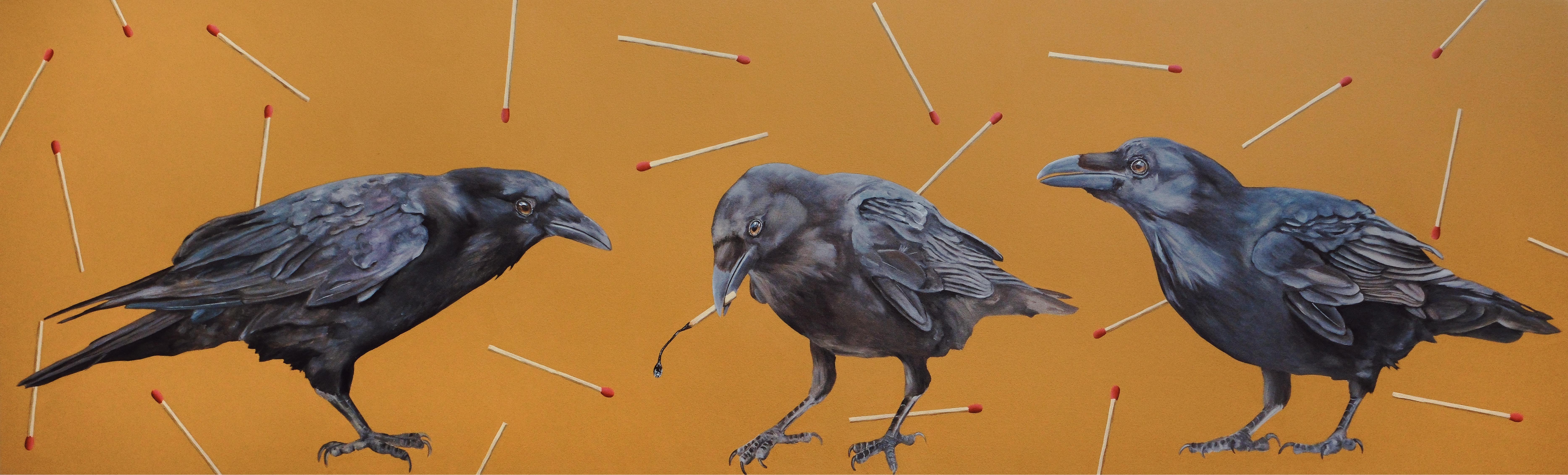 Robin McCauley Animal Painting – Kontrollierte Verbrennung