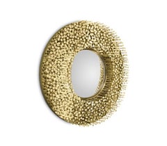 Contemporary Robin Mirror in Polished Brass by Boca do Lobo