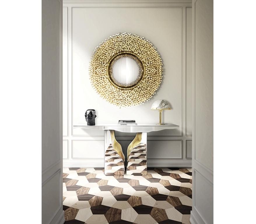 Contemporary Robin Mirror in Polished Brass by Boca do Lobo For Sale 2
