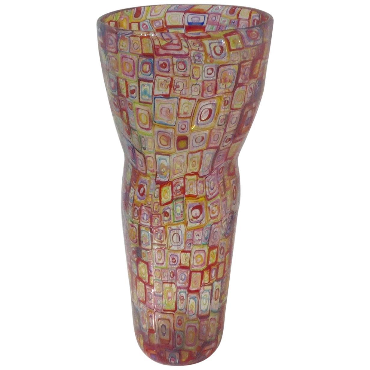 Robin Mix 2003 Mosaic Glass Vase Monumental Size For Sale