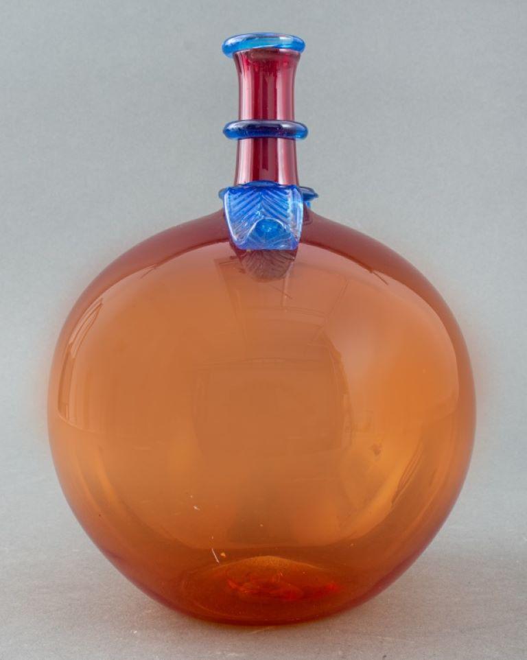 Modern Robin Mix Amber Glass Vase, 1993 For Sale