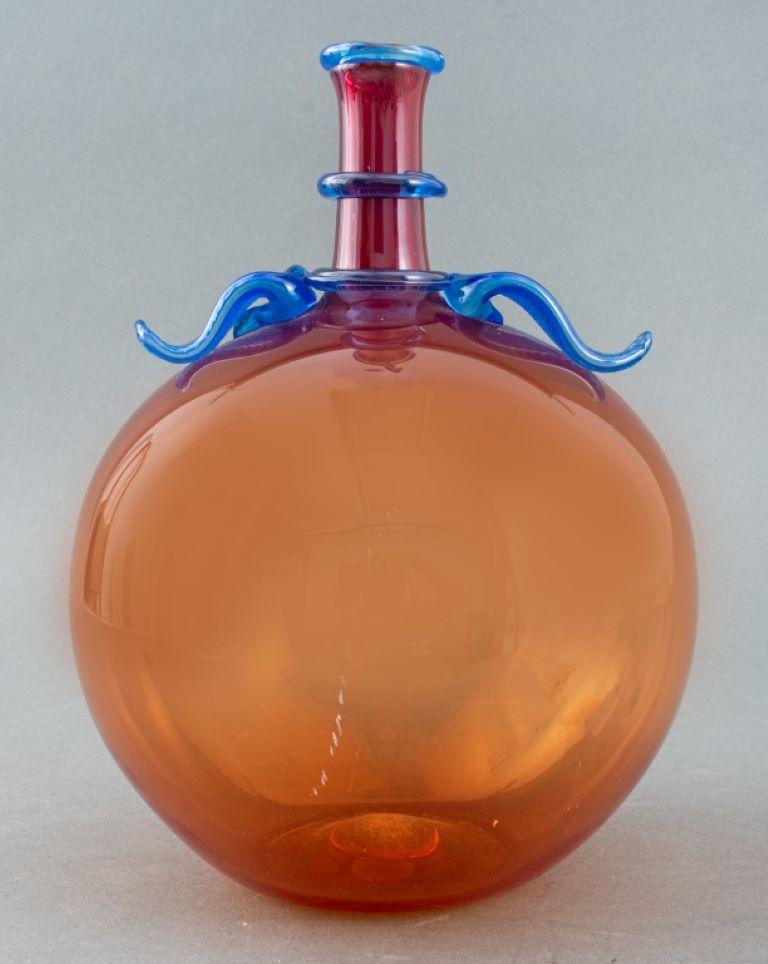 American Robin Mix Amber Glass Vase, 1993 For Sale