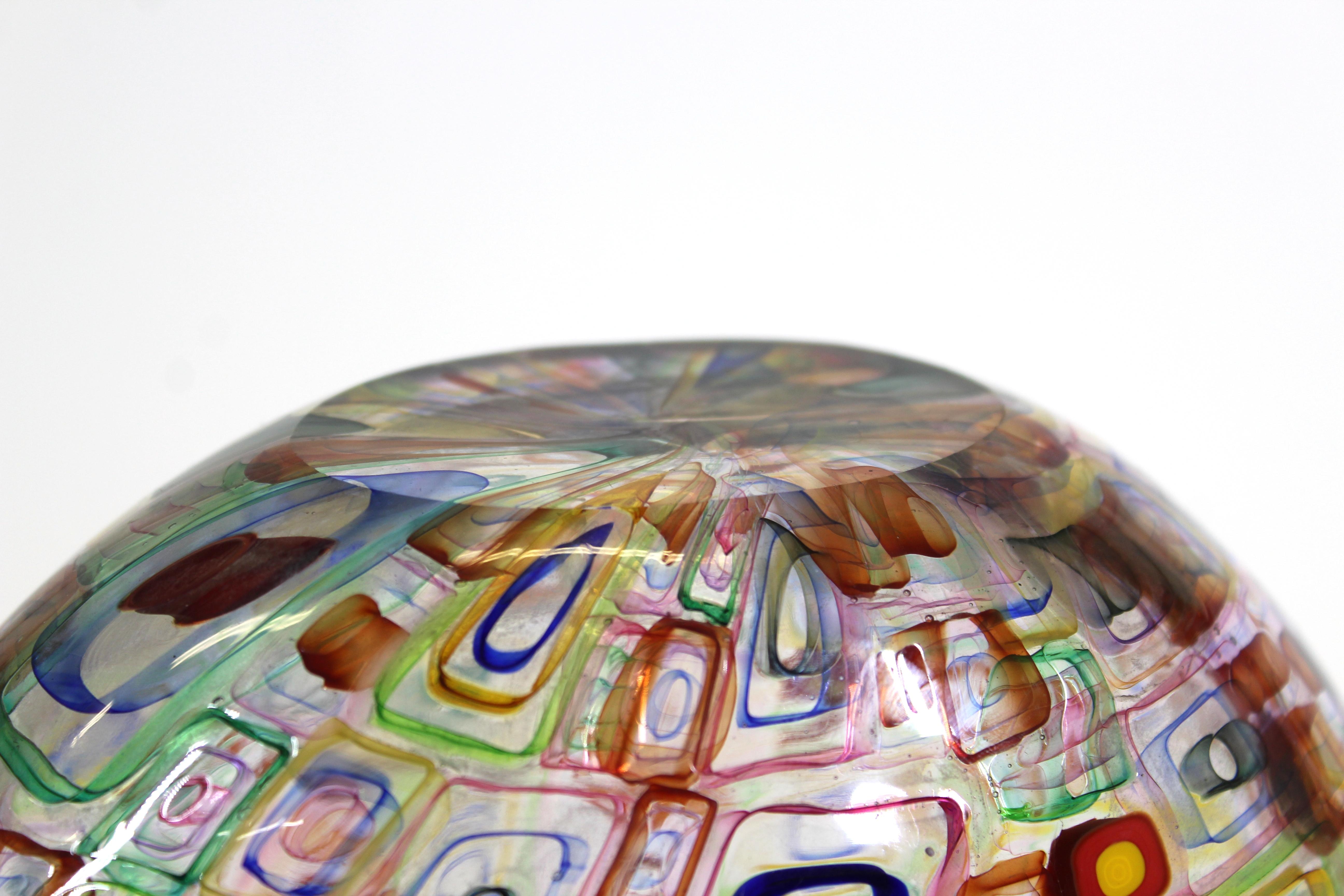 Robin Mix Postmodern Art Glass Murrine Vase 3