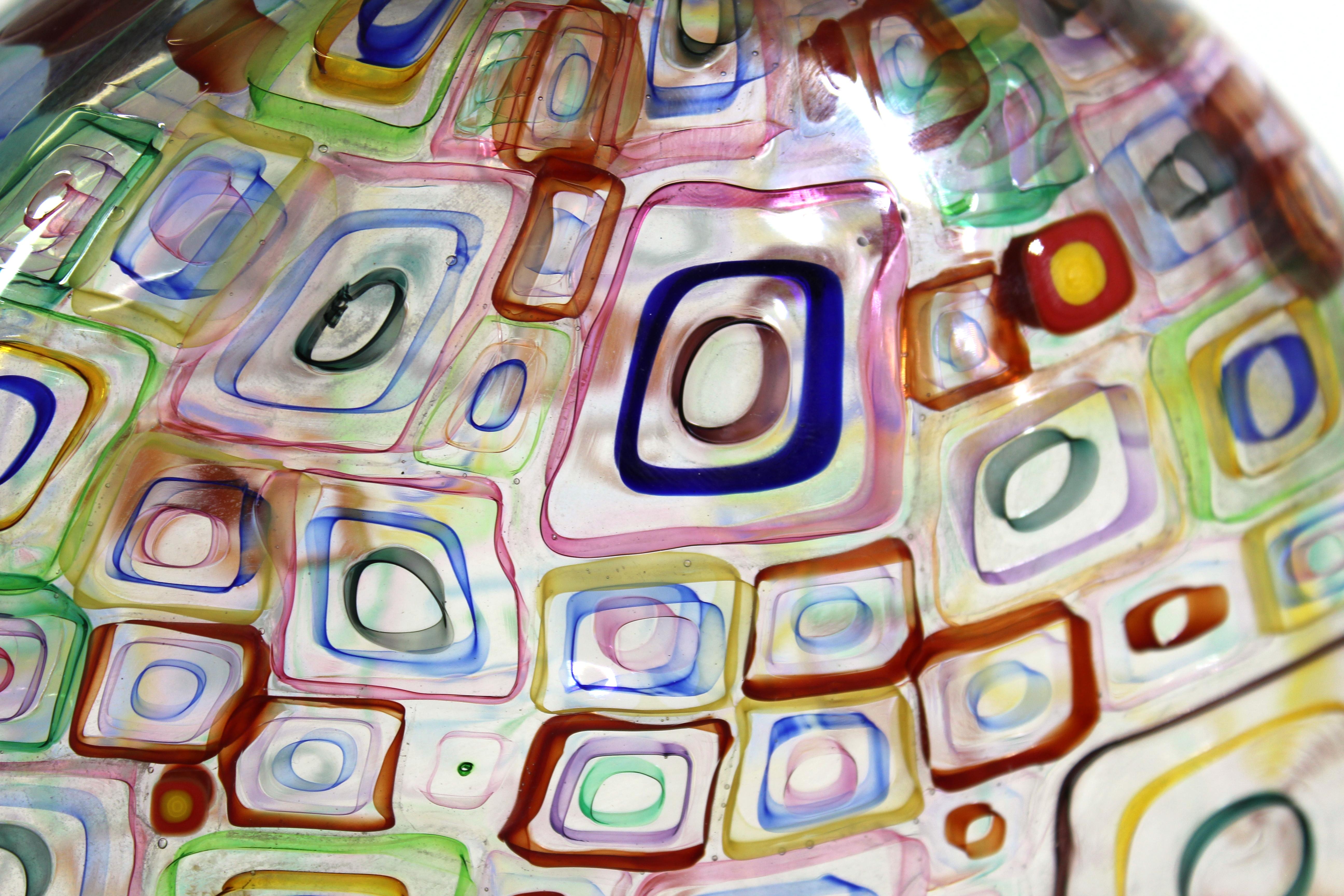 Robin Mix Postmodern Art Glass Murrine Vase 4