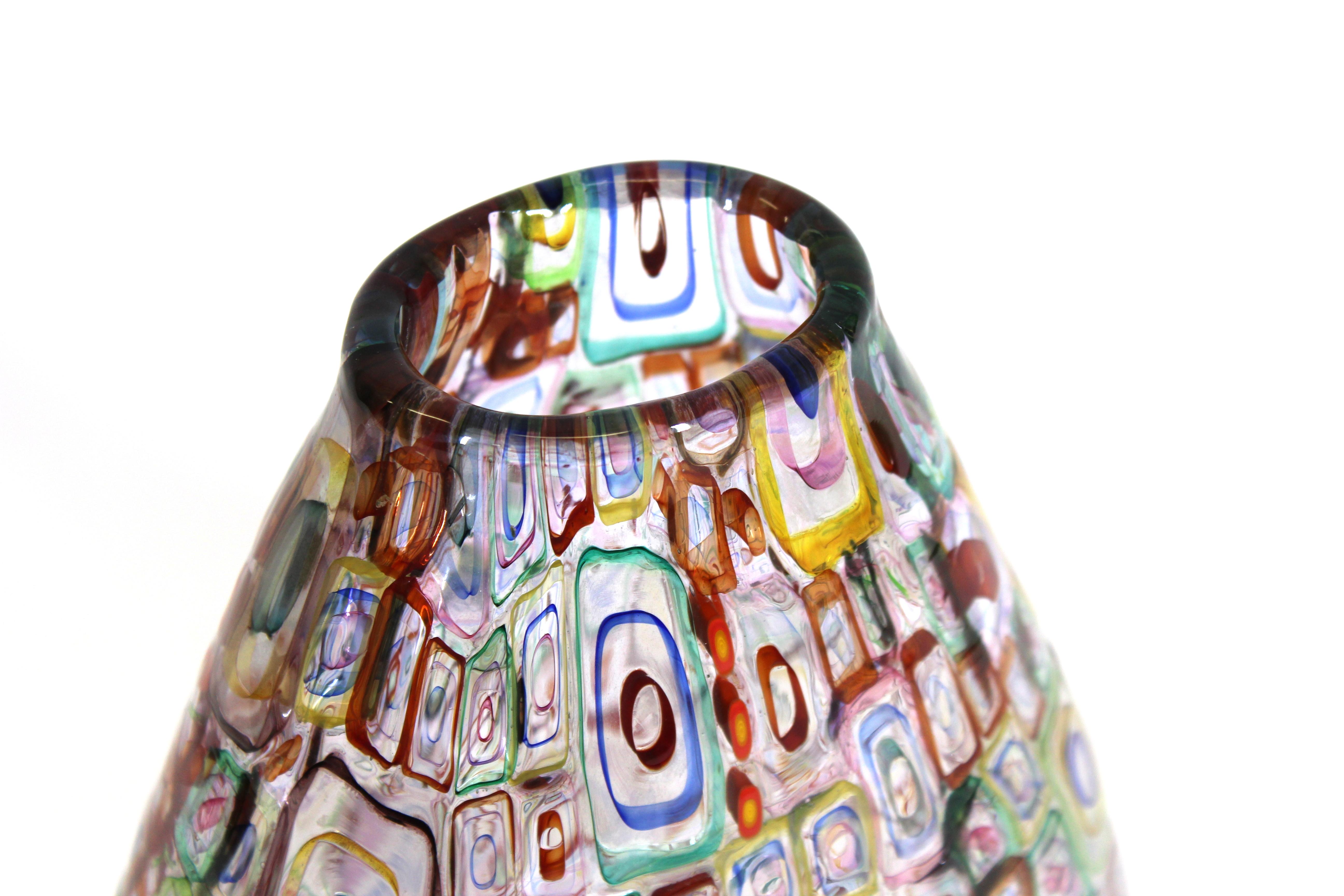Robin Mix Postmodern Art Glass Murrine Vase 1