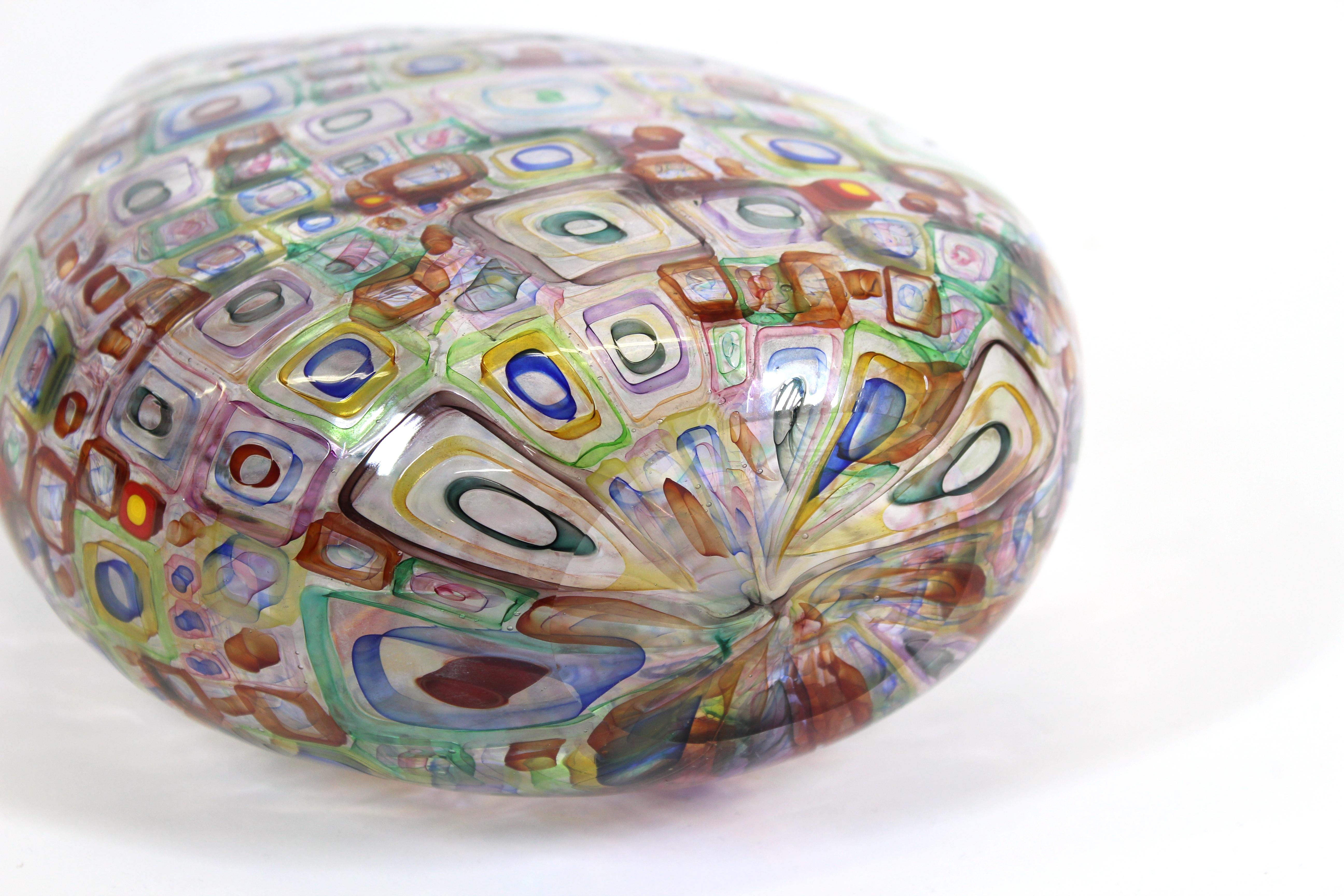 Robin Mix Postmodern Art Glass Murrine Vase 2