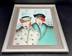 Robin Morris Art Deco Portrait Mary and Eddie Signed Lithograph Limited 172/350