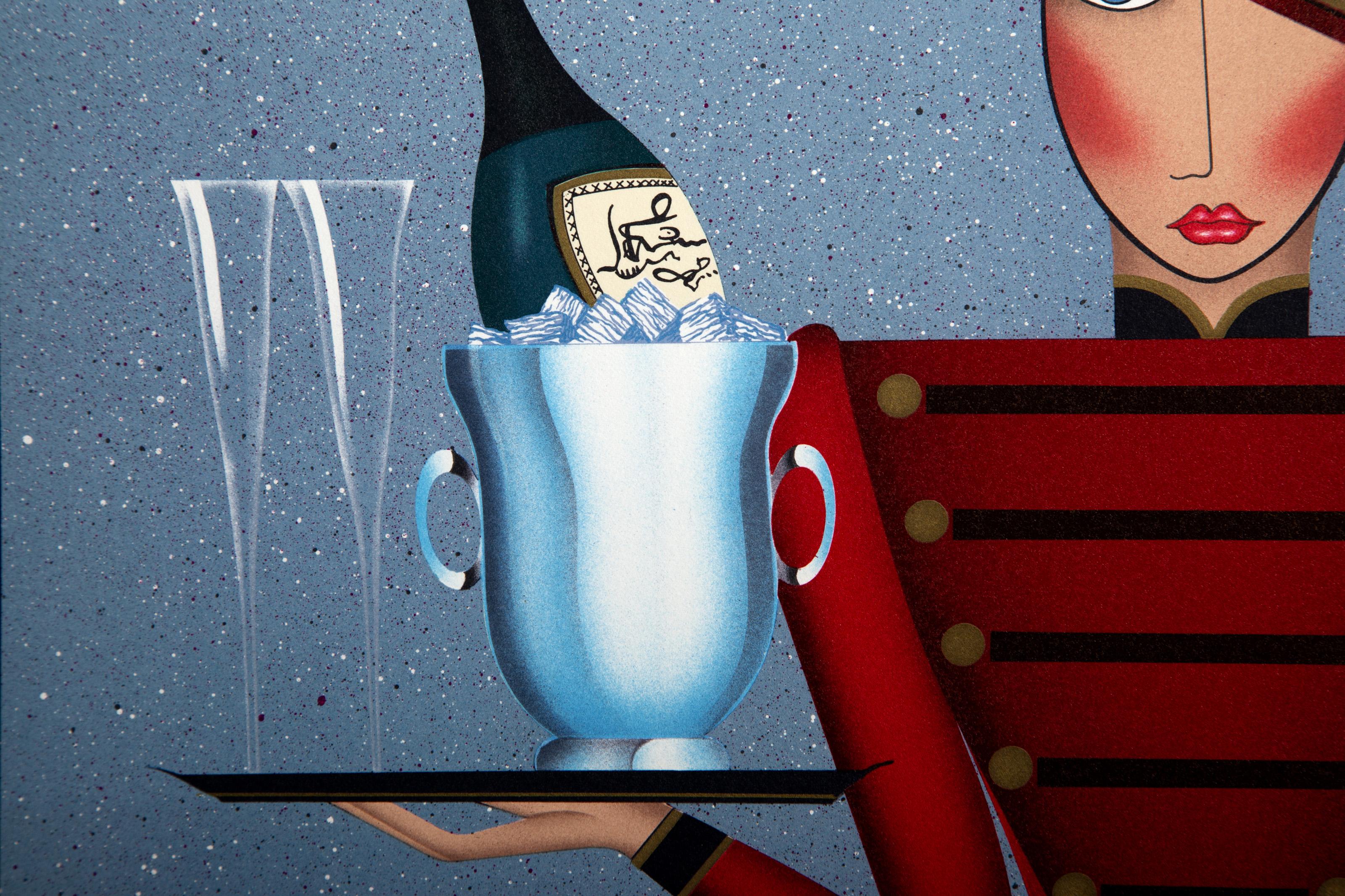 Bellhop, Art Deco Screen Print by Robin Morris For Sale 2