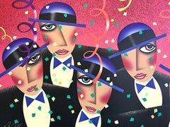 CAST PARTY Signed Lithograph, Party Portrait Confetti, Broadway Show, Black Pink
