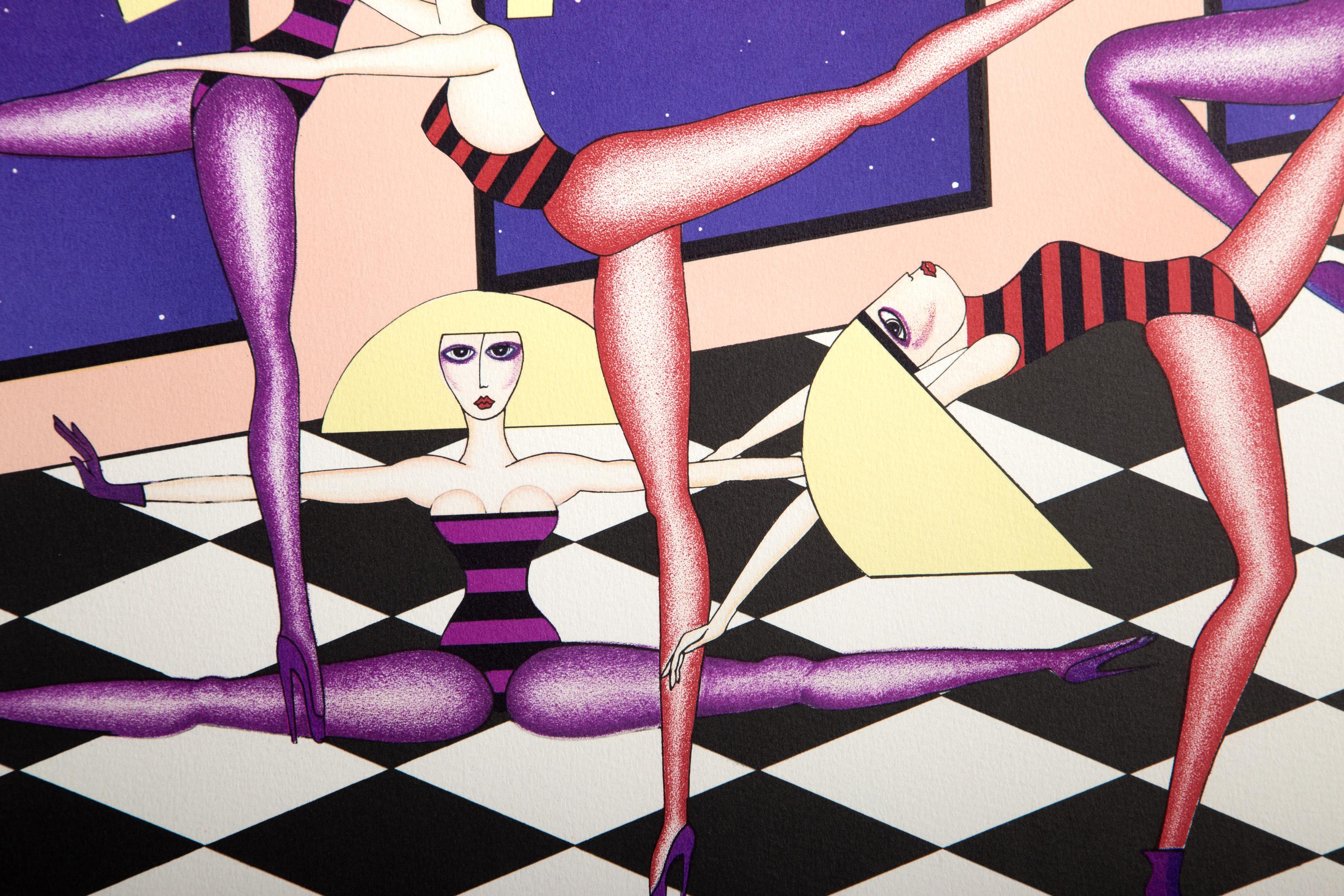 Dress Rehearsal, Art Deco Screen Print by Robin Morris For Sale 1