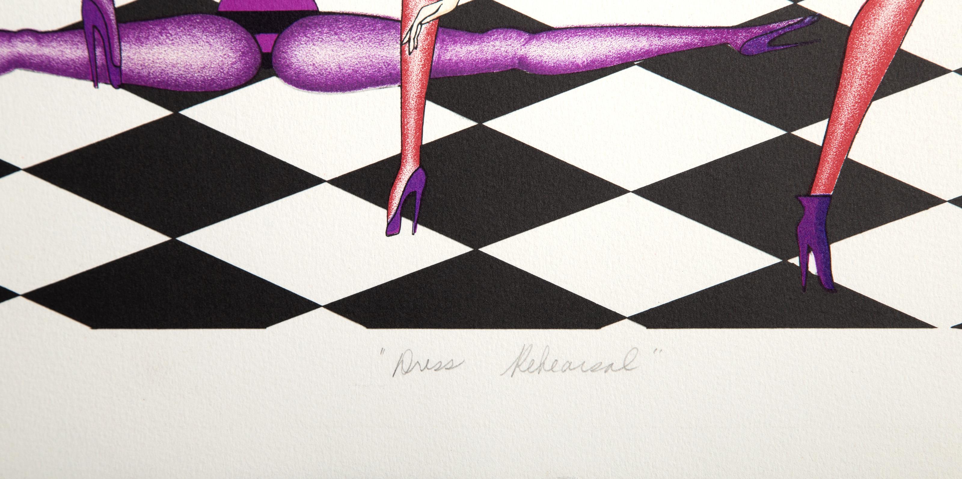 Dress Rehearsal, Art Deco Screen Print by Robin Morris For Sale 4