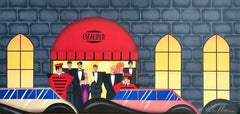 EXCALIBUR Signed Lithograph, Night Club Scene, Luxury Classic Cars
