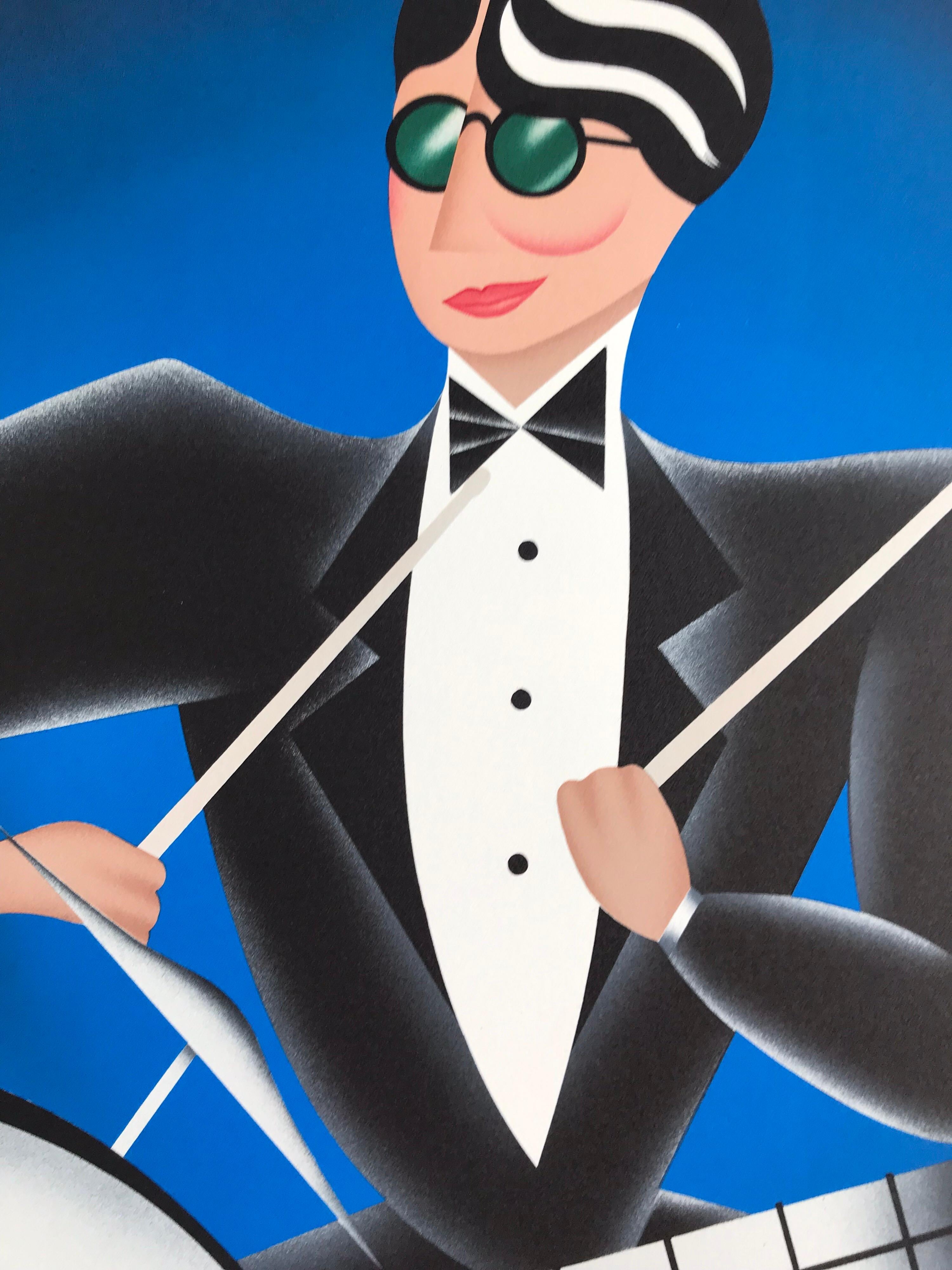RED HOT, COOL BLUE Set 2 Litografías Firmadas, Retratos de Jazz, Saxofón, Batería en venta 3