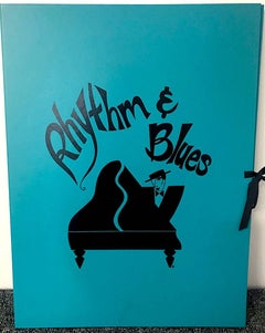 RHYTHM & BLUES SUITE Portfolio of 4 Signed Lithographs, Art Deco Music Portraits