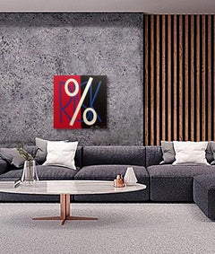 "Segni dei tempi Percentuale e rischio 40x40" su tela