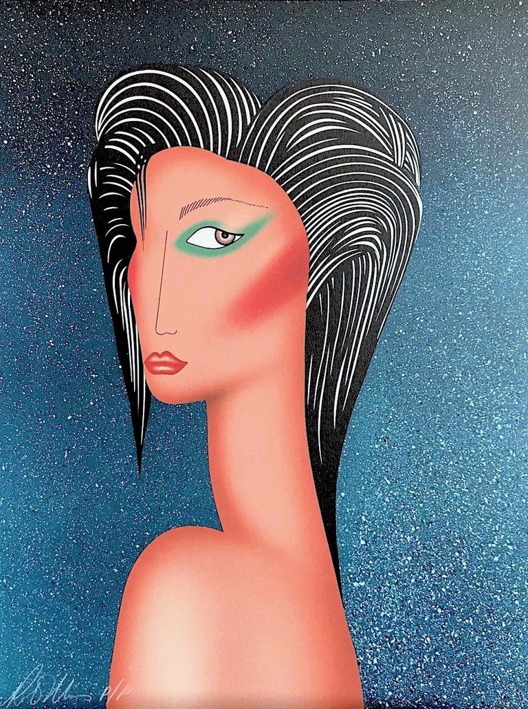 Robin Morris - SULTRY Signed Original Lithograph, Modern Female Portrait, Slicked Back Hair at 1stDibs Robin Morris - SULTRY Signed Original Lithograph, Modern Female Portrait, Slicked Back Hair at 1stDibs