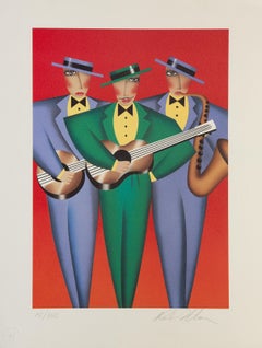 Tres Amigos, Art Deco Screen Print by Robin Morris