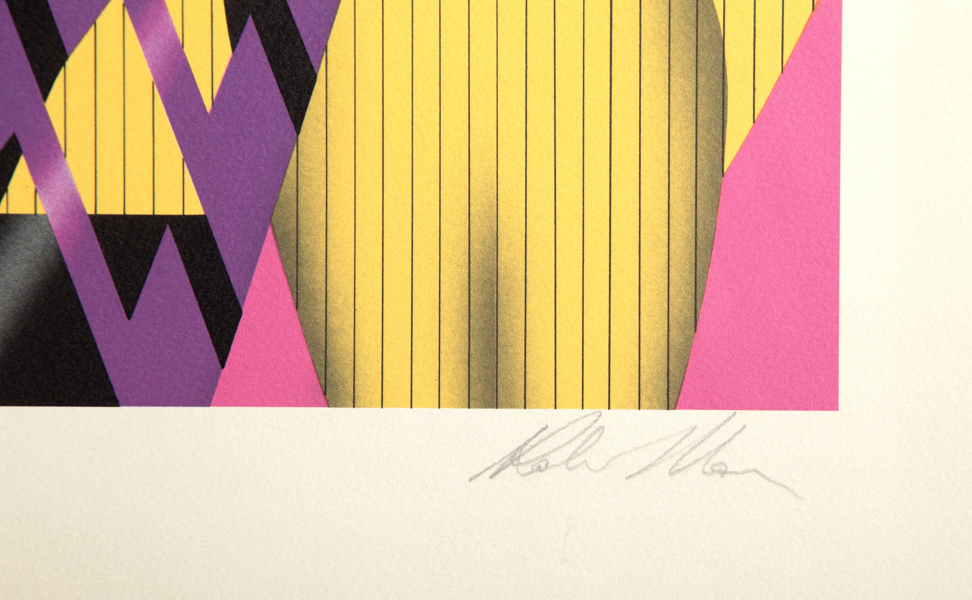 Trumpet, Art Deco Screen Print by Robin Morris For Sale 3