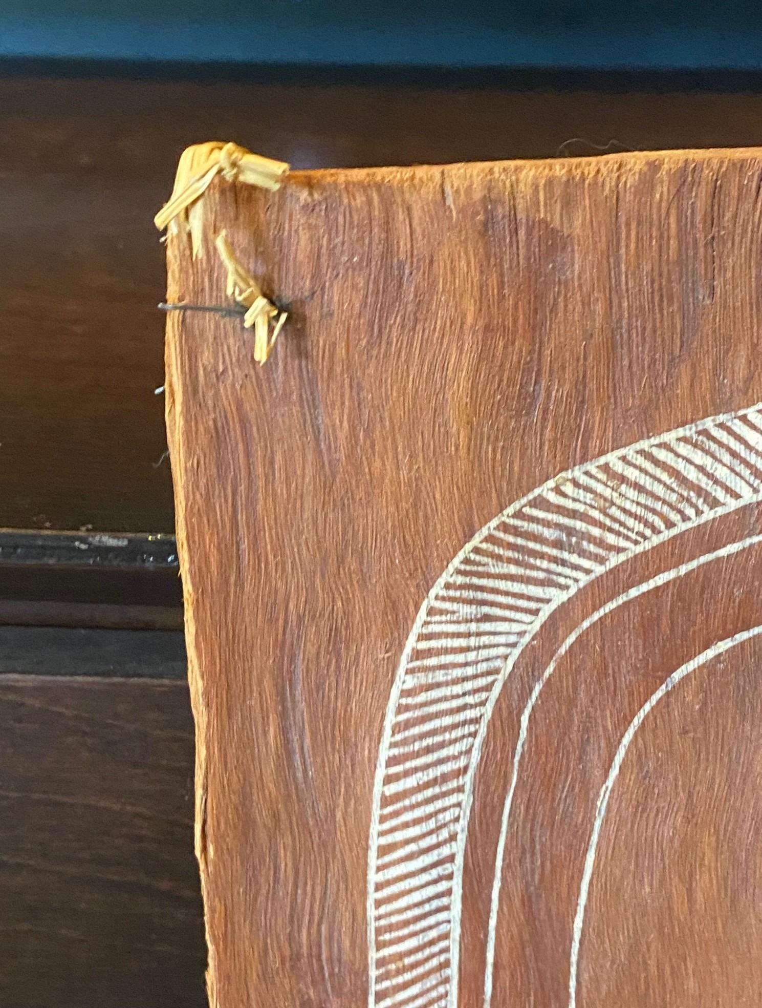 Robin Nganjmirra Australische Eingeborenen Aborigine Kunst Original Rindenmalerei im Angebot 6