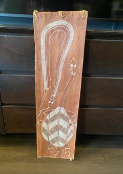 Robin Nganjmirra Australian Indigenous Aboriginal Art Original Bark Painting