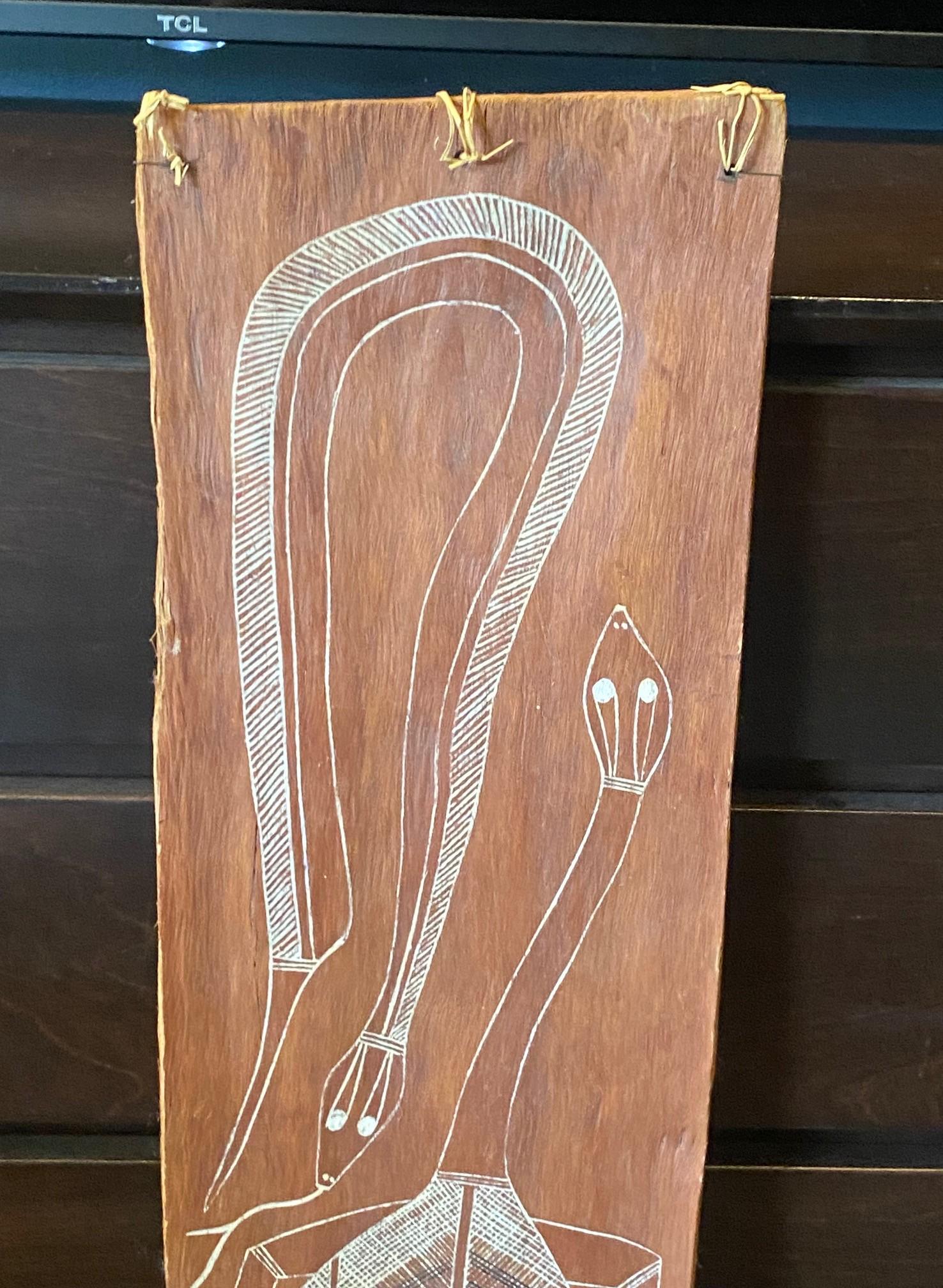 Robin Nganjmirra Australische Eingeborenen Aborigine Kunst Original Rindenmalerei (Volkskunst) im Angebot