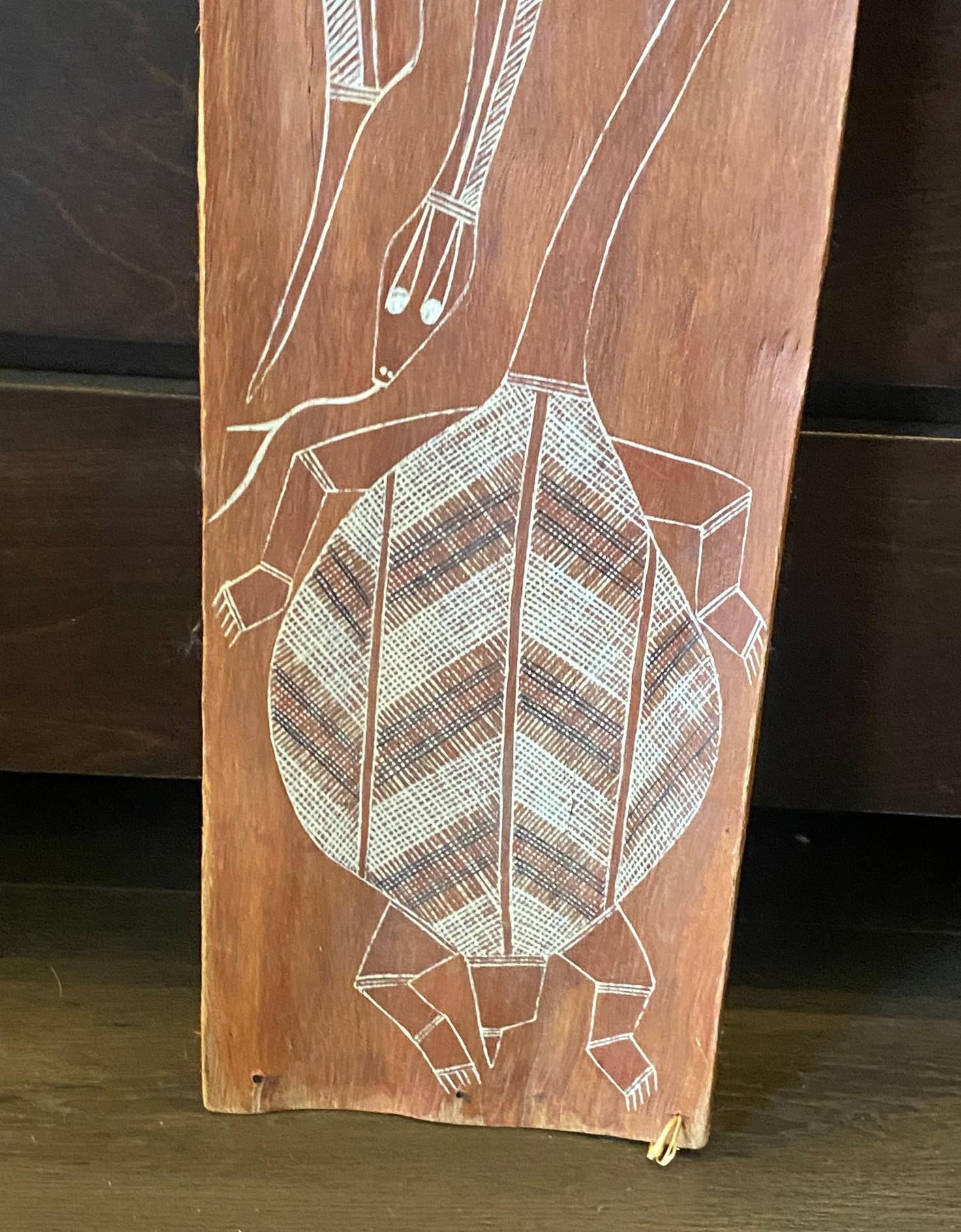 Robin Nganjmirra Australische Eingeborenen Aborigine Kunst Original Rindenmalerei (Handgefertigt) im Angebot