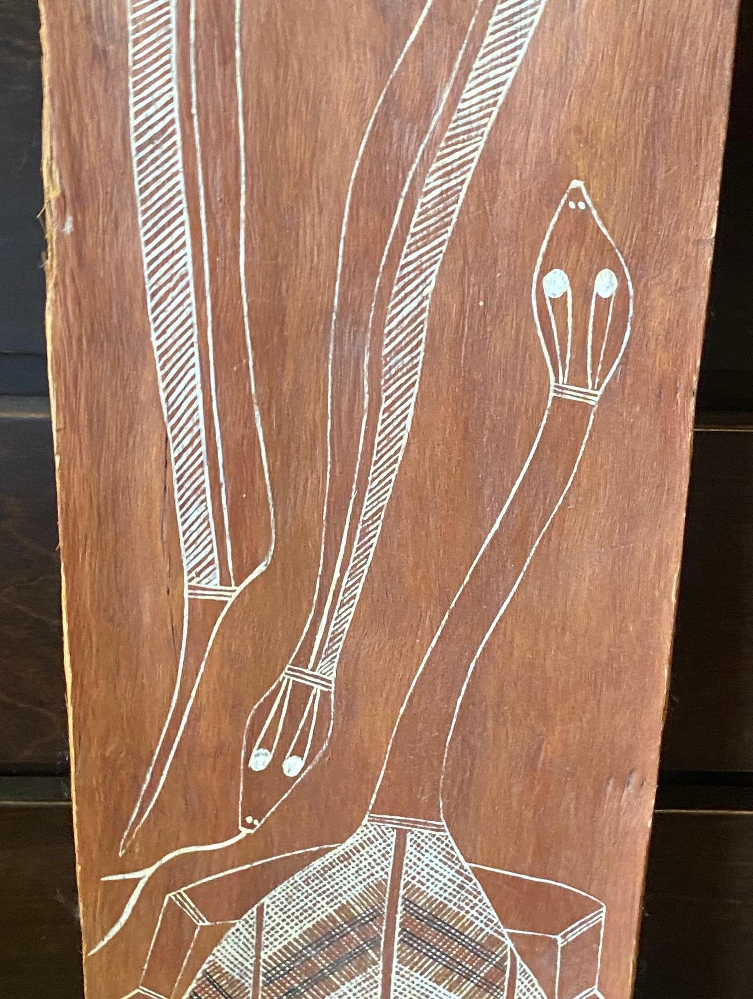 Robin Nganjmirra Australische Eingeborenen Aborigine Kunst Original Rindenmalerei im Zustand „Gut“ im Angebot in Studio City, CA
