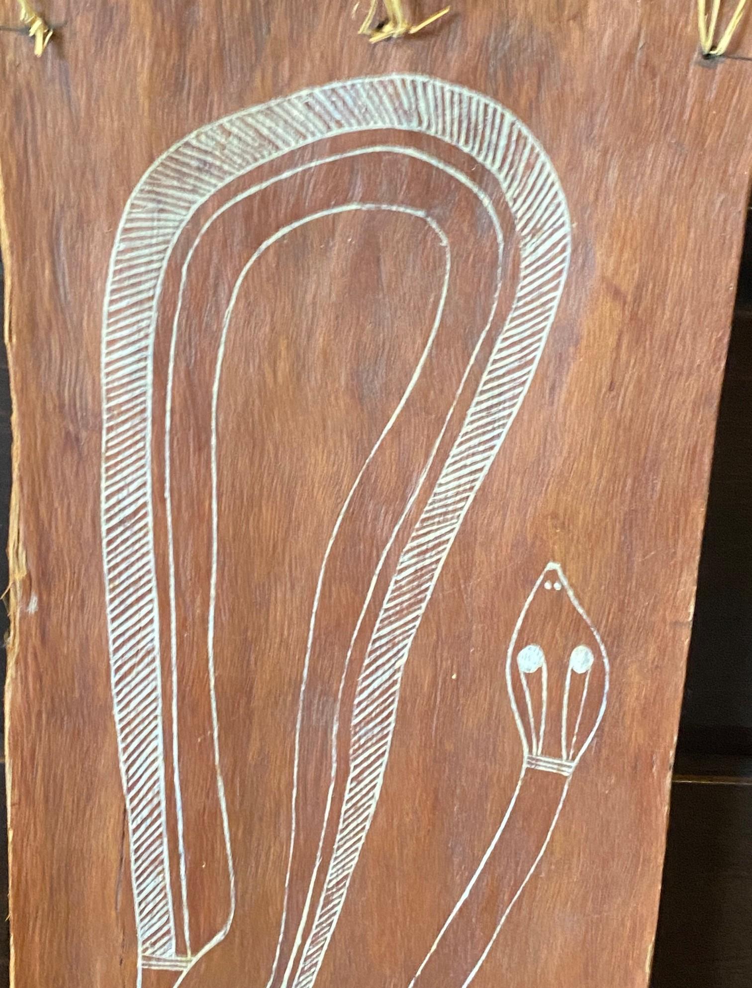 Robin Nganjmirra Australische Eingeborenen Aborigine Kunst Original Rindenmalerei (Holz) im Angebot