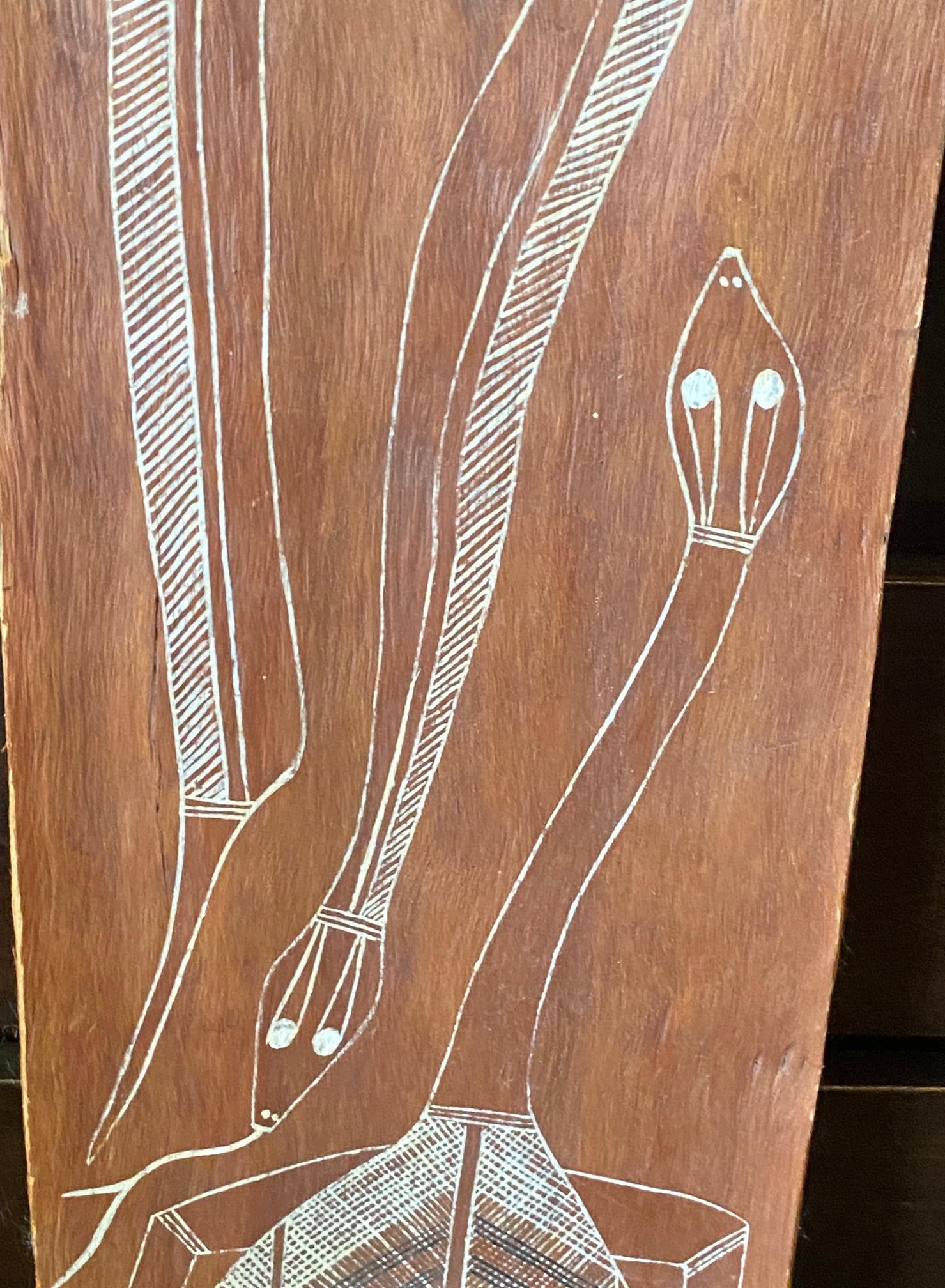 Robin Nganjmirra Australische Eingeborenen Aborigine Kunst Original Rindenmalerei im Angebot 1