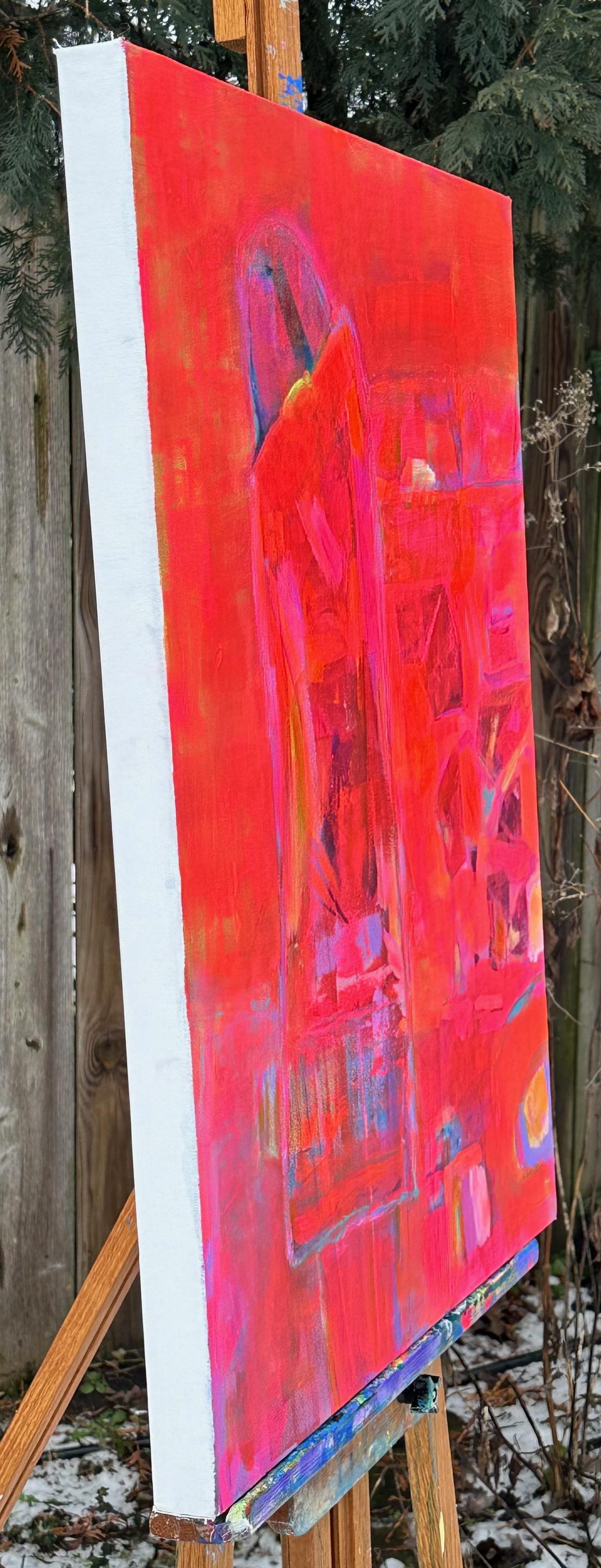 <p>Artist Comments<br>Artist Robin weaves a dynamic interplay of color, line, and shape in this abstract image of a woman. Fused with shades of red, the piece achieves a unique simplicity, with various shapes and accent tones contributing to its