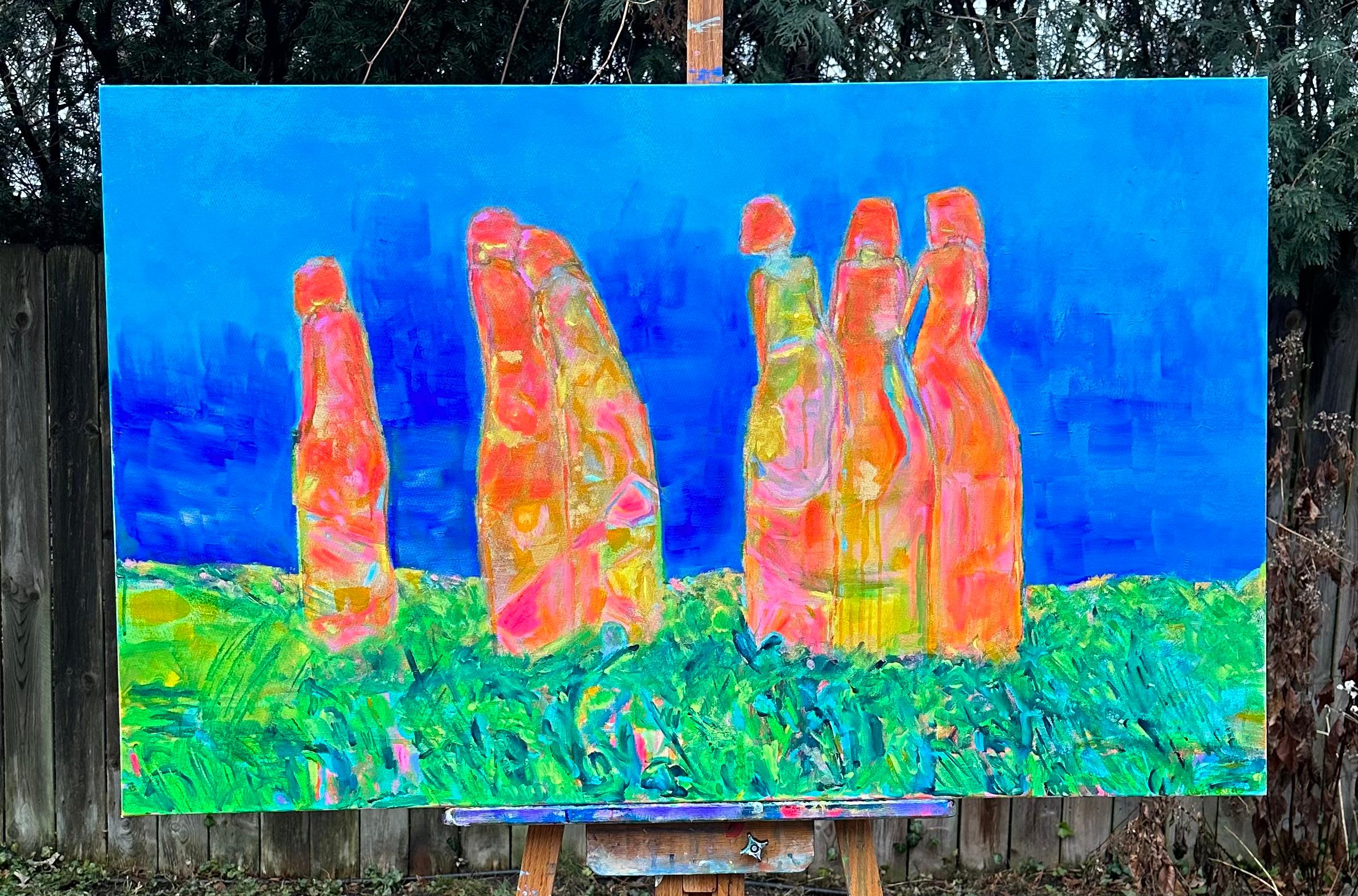 <p>Artist Comments<br>Vivid colors and dynamic brushstrokes come together in this garden scene. Part of artist Robin Okun's series that explores lighter and more illuminative colors while continuing with the theme of women apart and together.