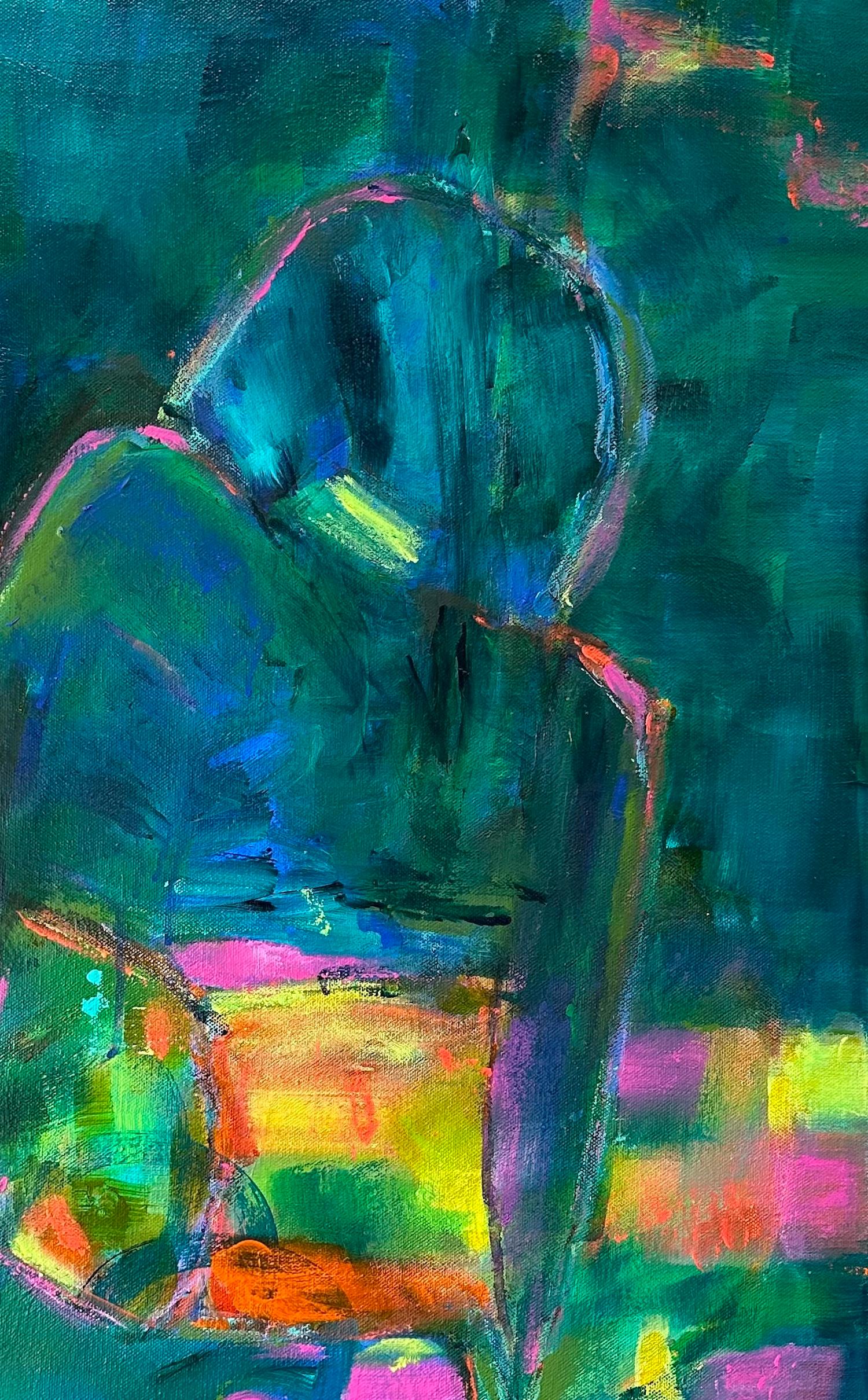 La via di mezzo, Pittura astratta - Abstract Painting Blu di Robin Okun