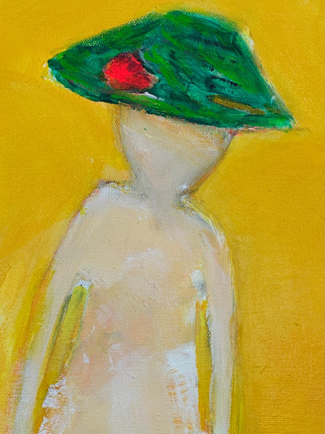 Donna e ombrello, dipinto originale - Painting Contemporaneo di Robin Okun
